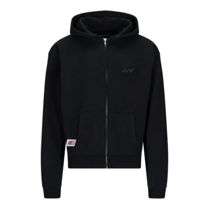Black Basic NOFS Zipper Hoodie