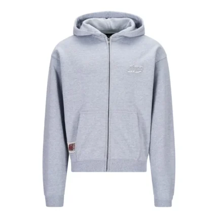 Grey Basic NOFS Zipper Hoodie